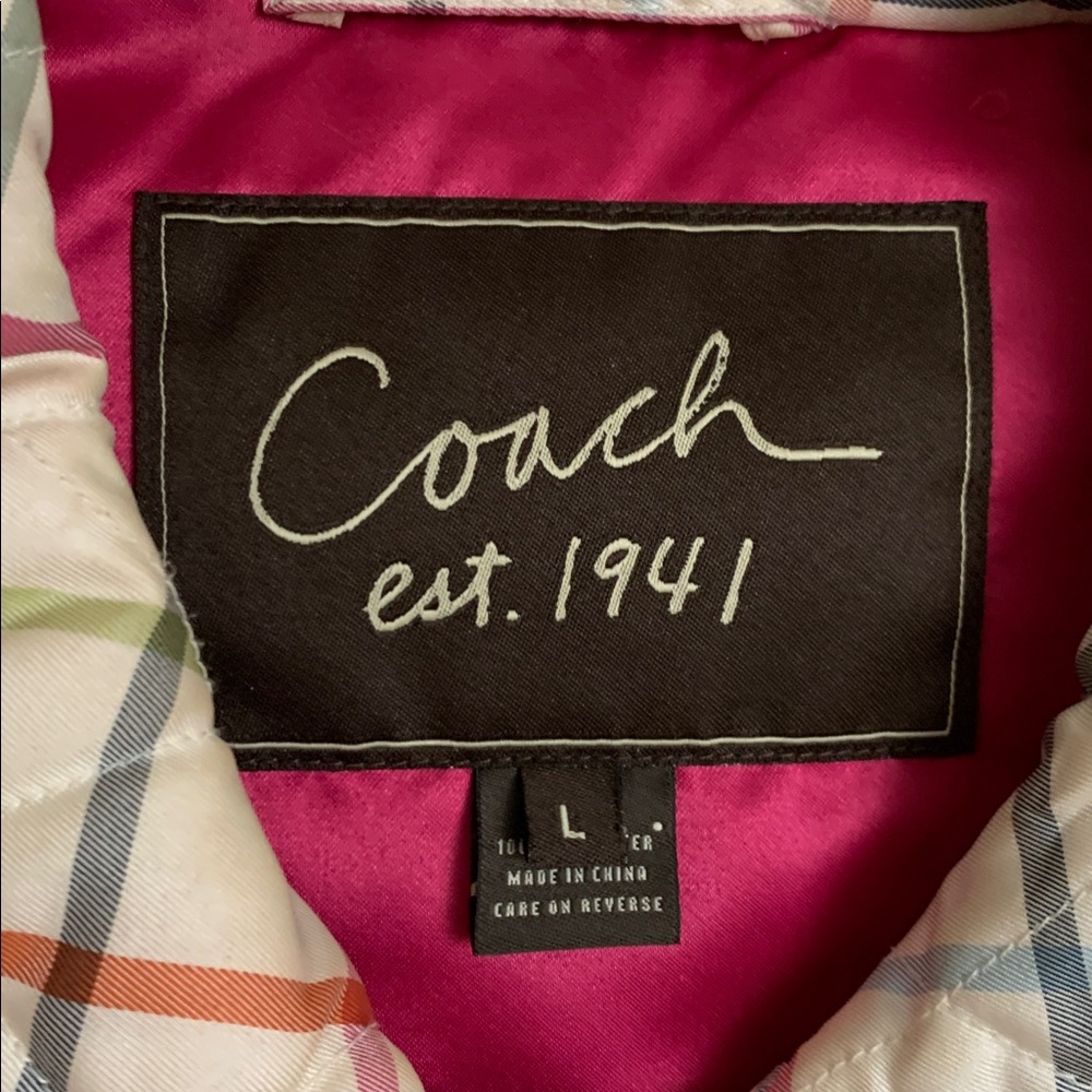 Coach Colorful Checkered Tattersal Jacket with Pink Accents - Picture 3 of 12